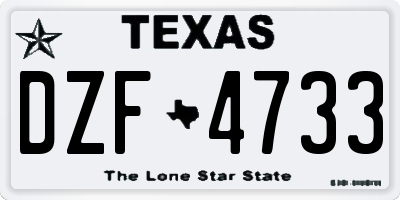 TX license plate DZF4733
