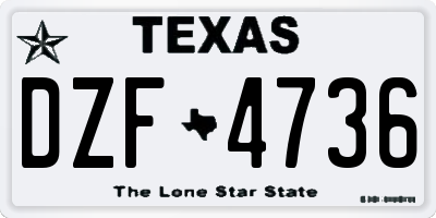 TX license plate DZF4736