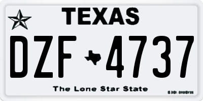 TX license plate DZF4737