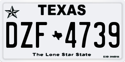 TX license plate DZF4739