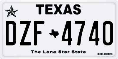 TX license plate DZF4740