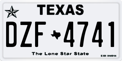 TX license plate DZF4741