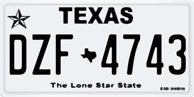 TX license plate DZF4743