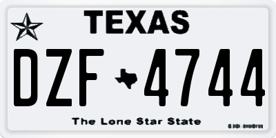 TX license plate DZF4744