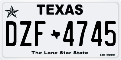 TX license plate DZF4745