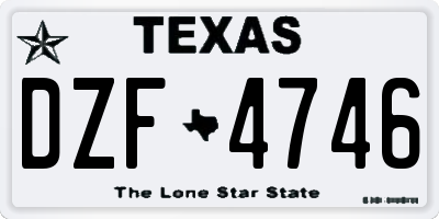 TX license plate DZF4746