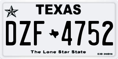 TX license plate DZF4752