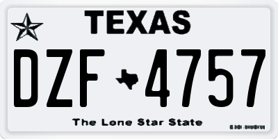 TX license plate DZF4757