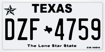 TX license plate DZF4759