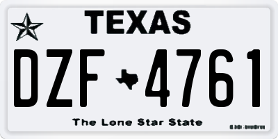 TX license plate DZF4761