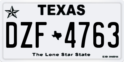 TX license plate DZF4763