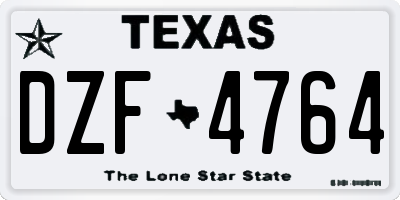 TX license plate DZF4764