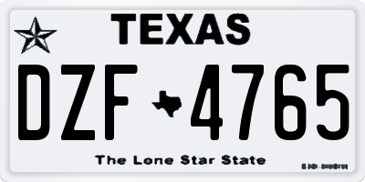 TX license plate DZF4765