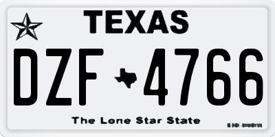 TX license plate DZF4766
