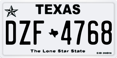 TX license plate DZF4768