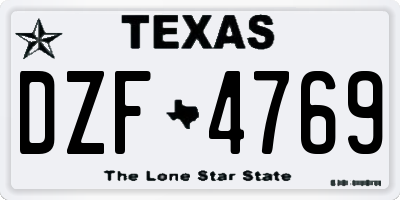 TX license plate DZF4769