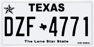 TX license plate DZF4771