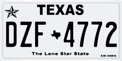TX license plate DZF4772