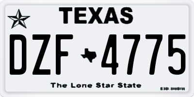 TX license plate DZF4775