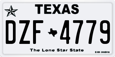 TX license plate DZF4779
