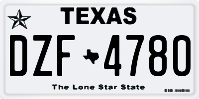 TX license plate DZF4780