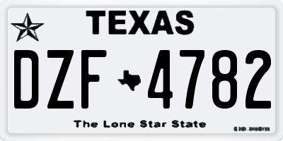 TX license plate DZF4782
