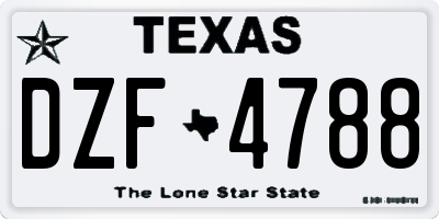 TX license plate DZF4788