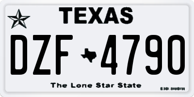 TX license plate DZF4790