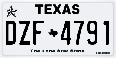 TX license plate DZF4791