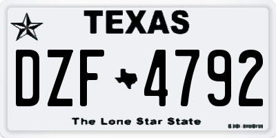 TX license plate DZF4792