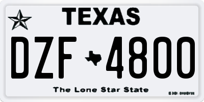 TX license plate DZF4800