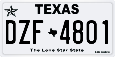 TX license plate DZF4801