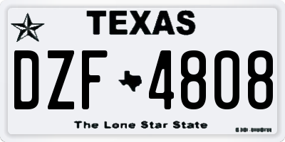 TX license plate DZF4808