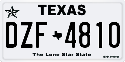 TX license plate DZF4810