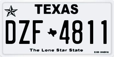 TX license plate DZF4811