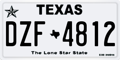 TX license plate DZF4812