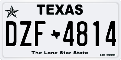 TX license plate DZF4814