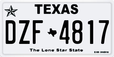 TX license plate DZF4817