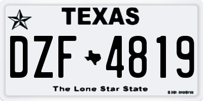 TX license plate DZF4819