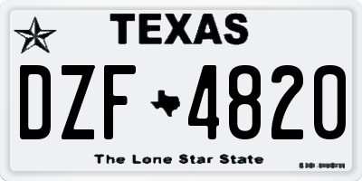 TX license plate DZF4820