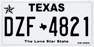 TX license plate DZF4821