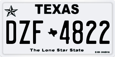 TX license plate DZF4822