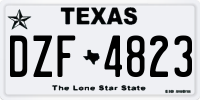 TX license plate DZF4823