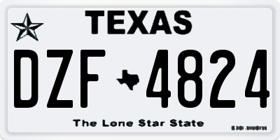 TX license plate DZF4824
