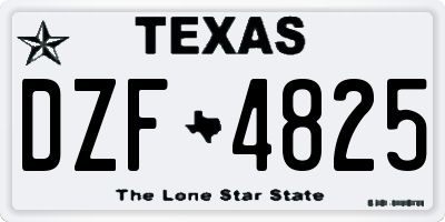 TX license plate DZF4825