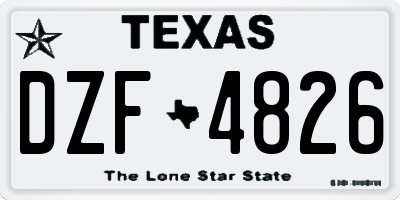 TX license plate DZF4826