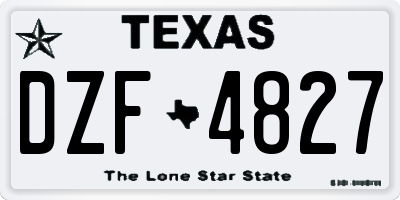 TX license plate DZF4827