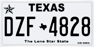 TX license plate DZF4828
