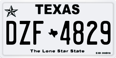 TX license plate DZF4829