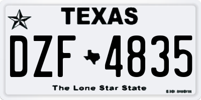 TX license plate DZF4835